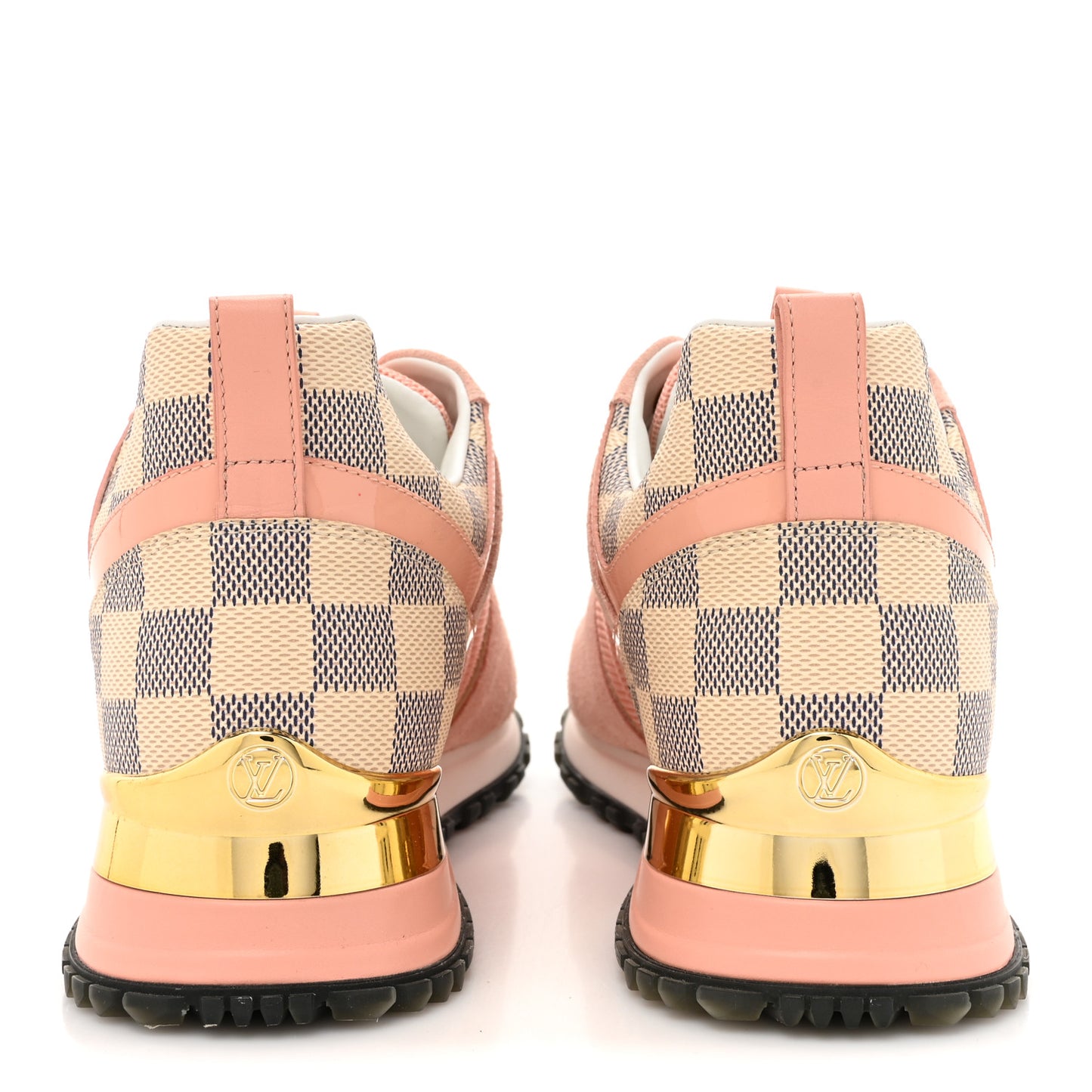 Suede Damier Azur Run Away Sneakers 38 Pink