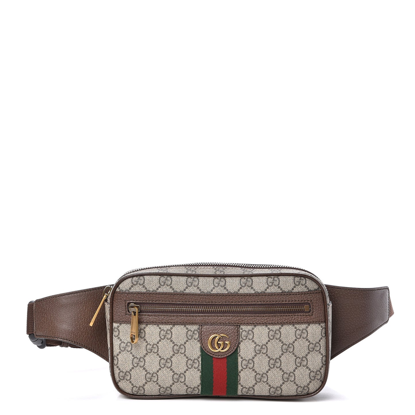 Soft GG Supreme Monogram Medium Ophidia Belt Bag Dark Brown