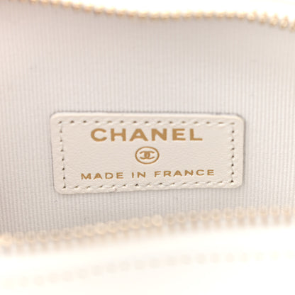 Chanel Lambskin Quilted CC In Love Heart Clutch With Chain White 6 of 11