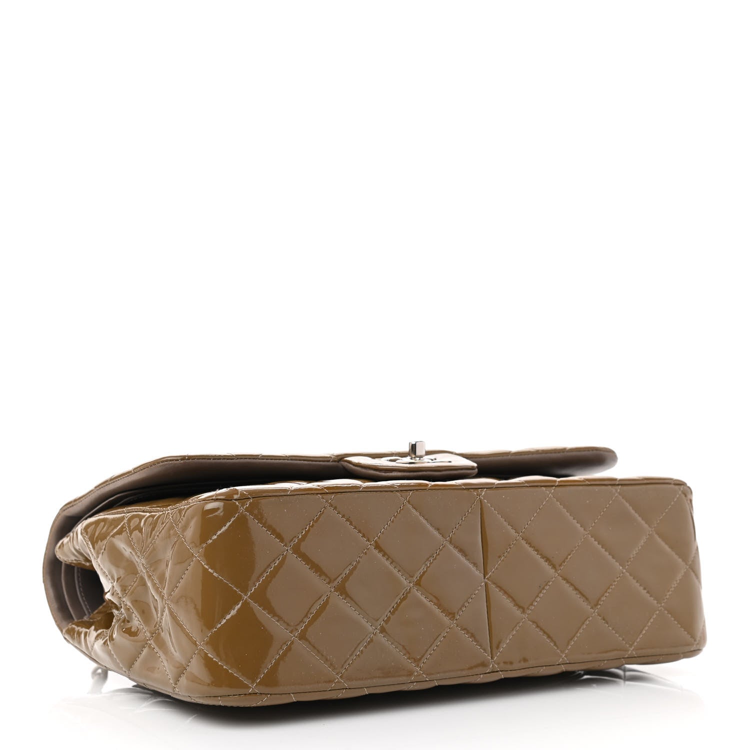 Chanel Patent Calfskin Quilted Jumbo Double Flap Grey 3 of 12