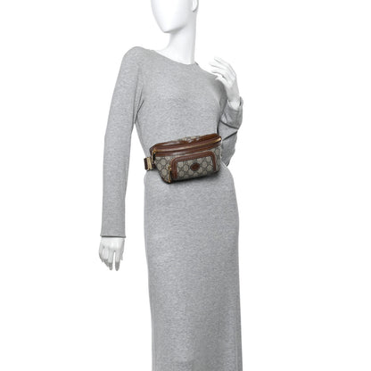 Gucci GG Supreme Monogram Textured Calfskin Retro Interlocking G Belt Bag Beige Ebony Brown Sugar 2 of 10