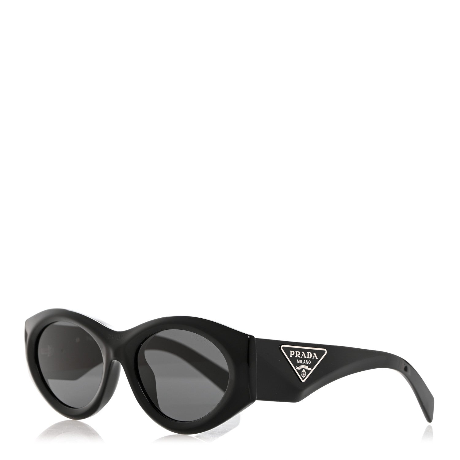 Prada Acetate Oval Symbole Sunglasses SPR 20Z Black 1 of 8