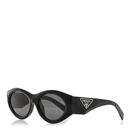 Prada Acetate Oval Symbole Sunglasses SPR 20Z Black 1 of 8