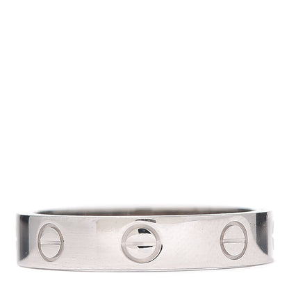 Cartier 18K White Gold Diamond 4mm LOVE Wedding Band Ring 53 6.25 3 of 5