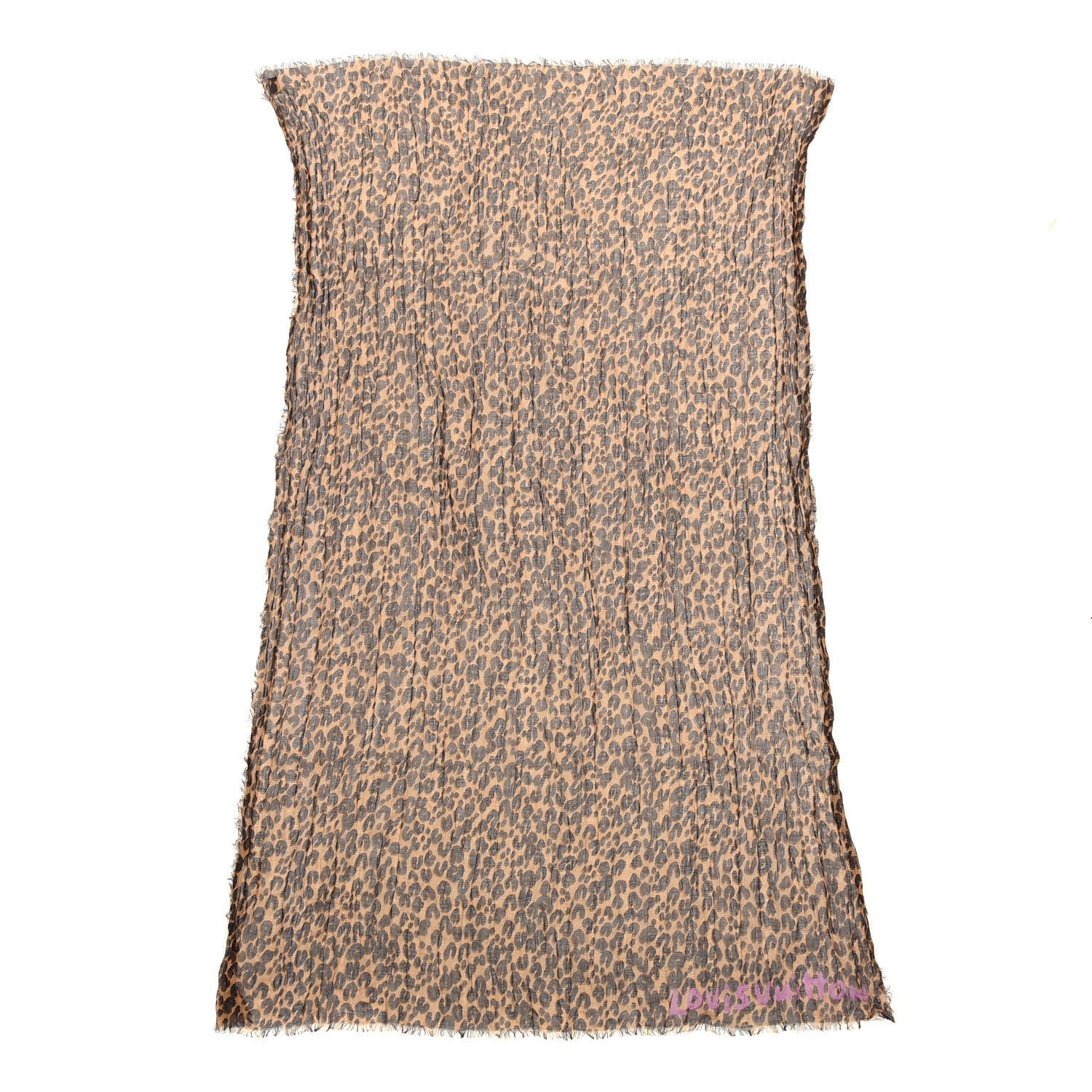 Louis Vuitton Cashmere Silk Leopard Etole Stole Marron 1 of 4