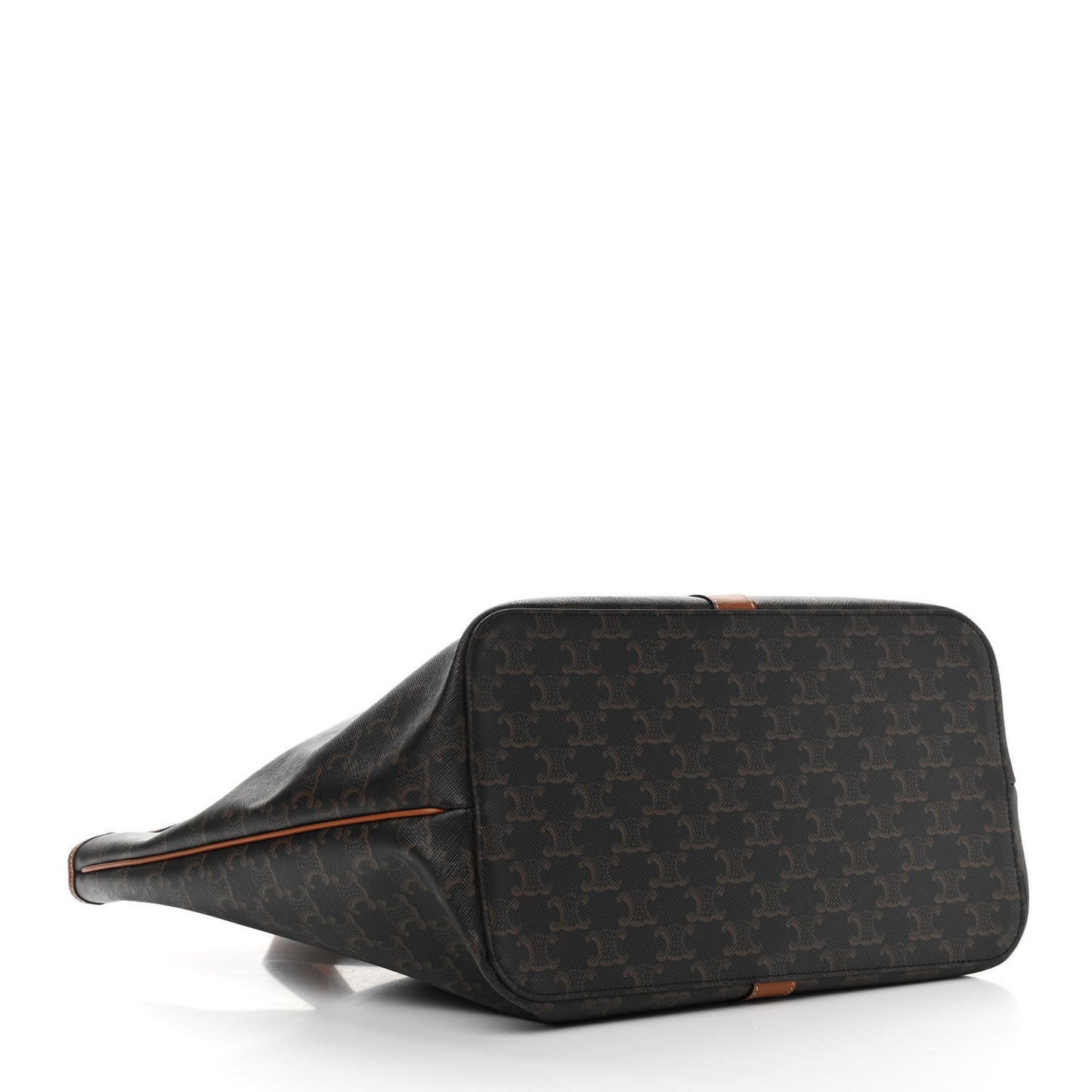 Triomphe Canvas Calfskin Medium Cabas Bag Tan