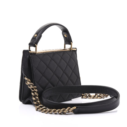 Chanel Goatskin Quilted Small Rita Top Handle Flap Black 2 of 9