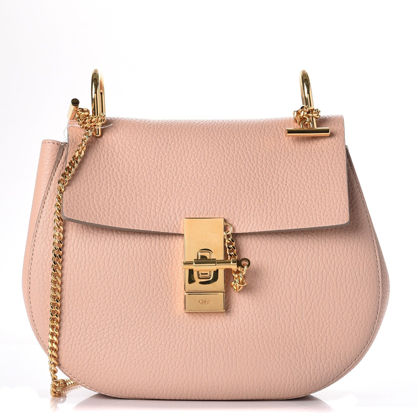Grained Lambskin Drew Shoulder Bag Cement Pink