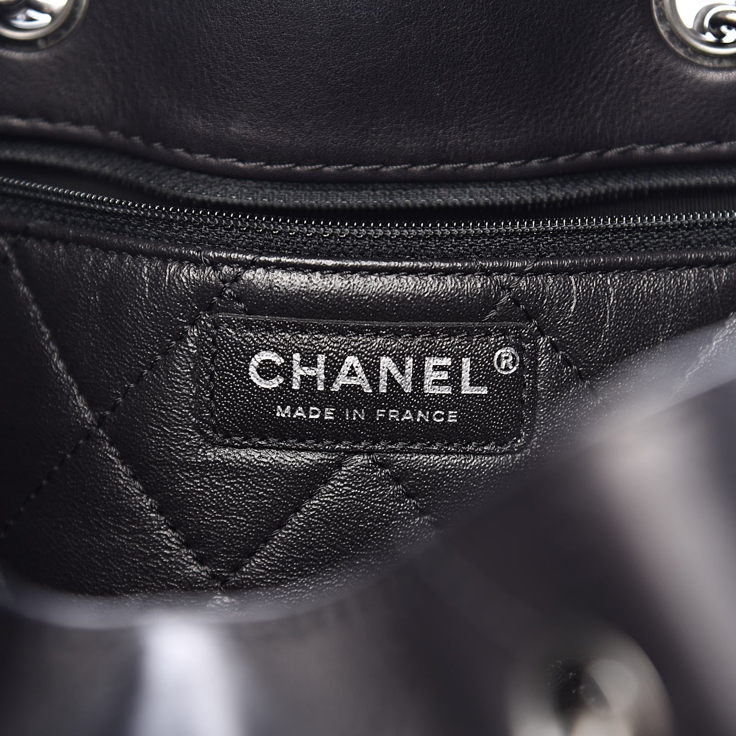 Chanel Calfskin Stitched Large Urban Luxury Drawstring Backpack Black 6 of 11