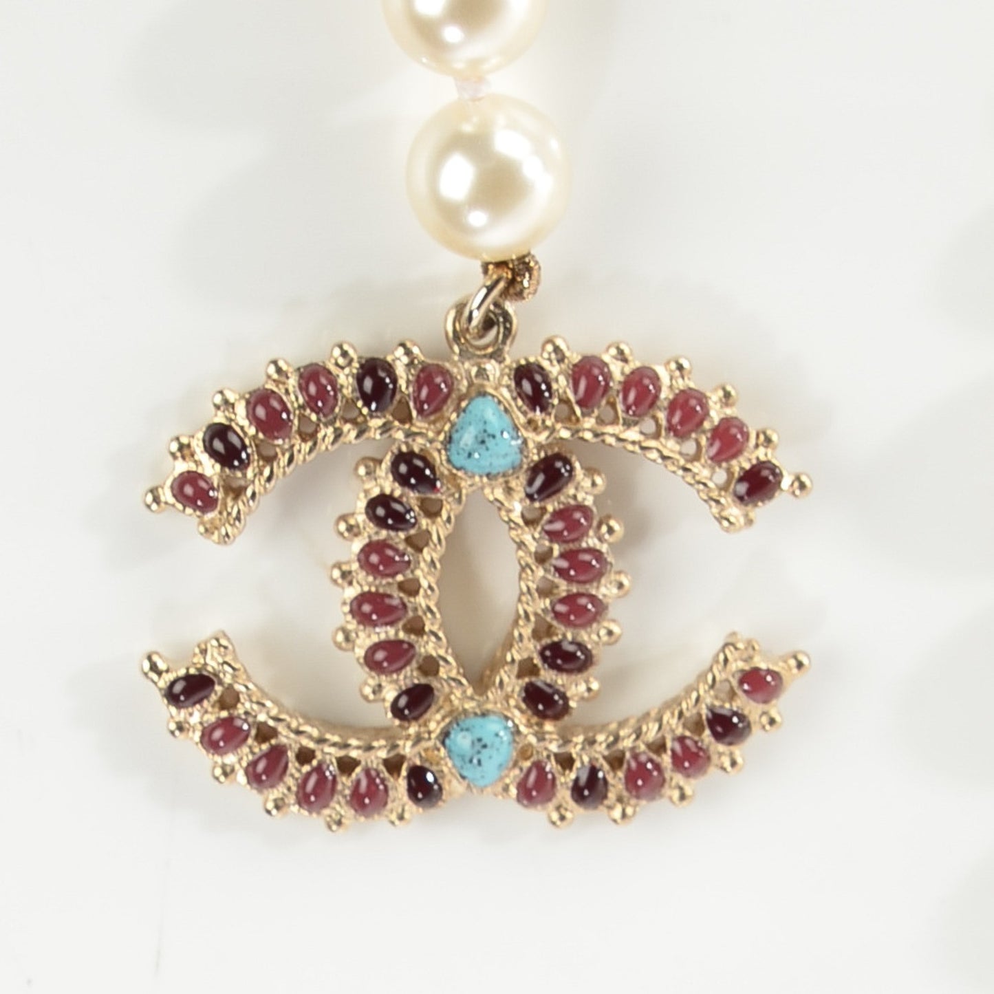 Pearl CC Belt Turquoise Burgundy