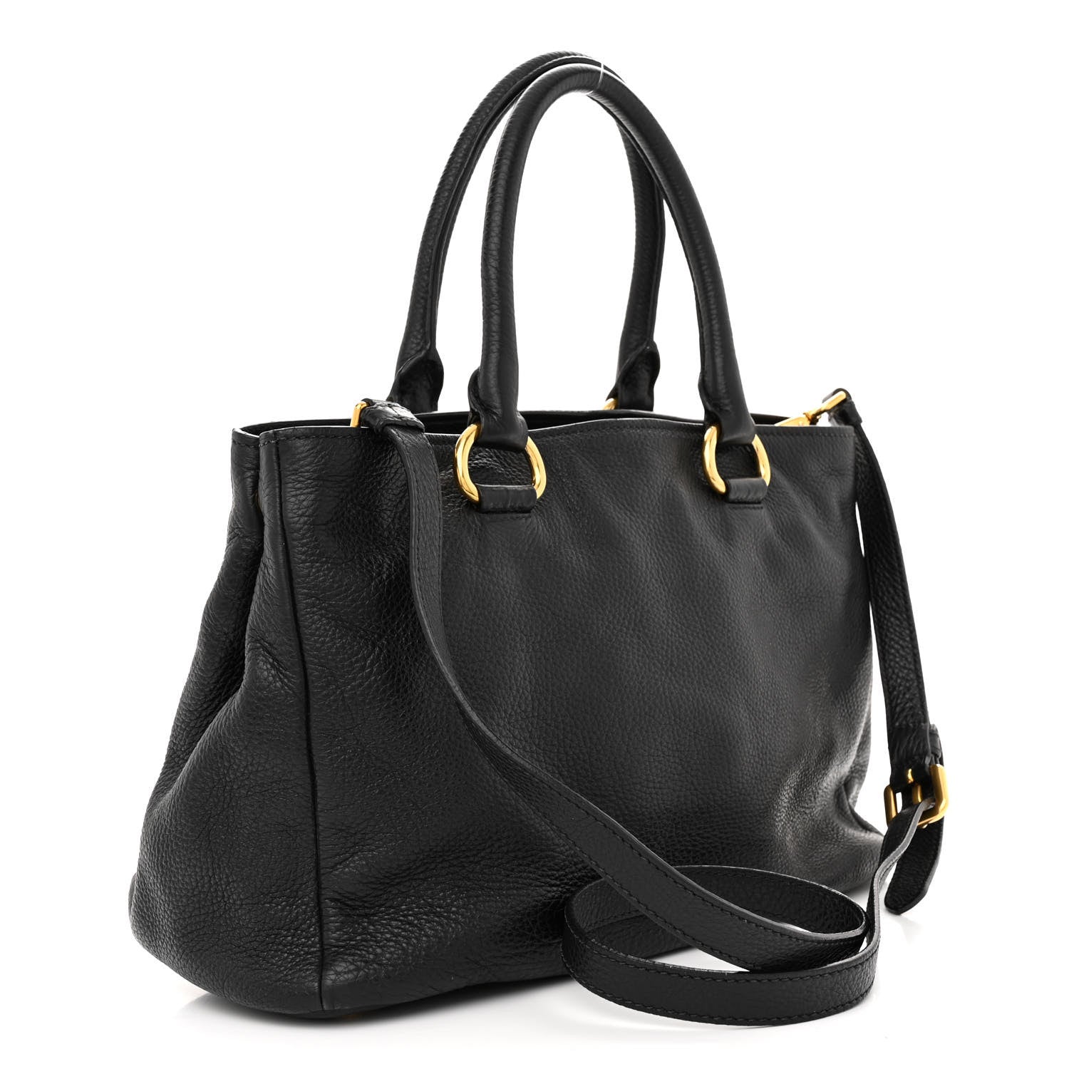 Prada Vitello Daino Tote Black 3 of 17
