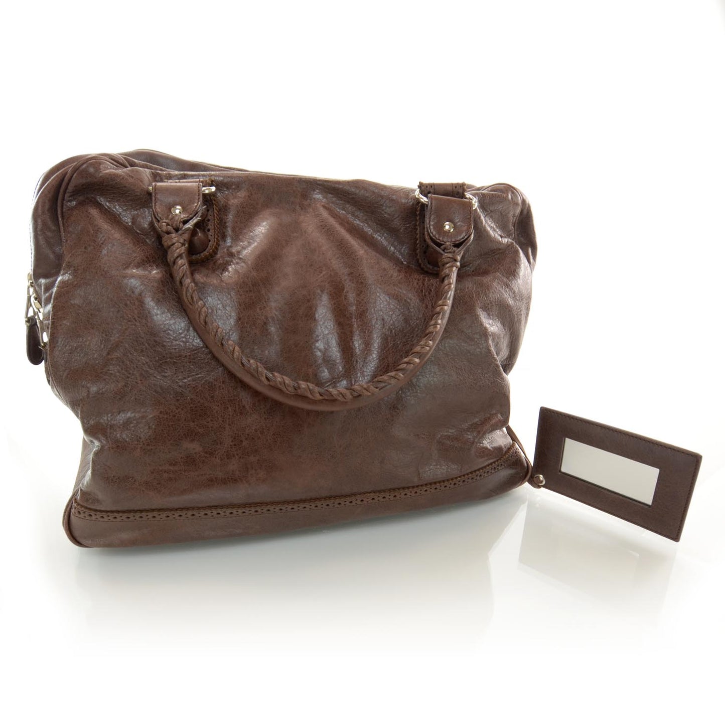 Agneau Giant Brogues Hardware Office Tote Chocolate Brown
