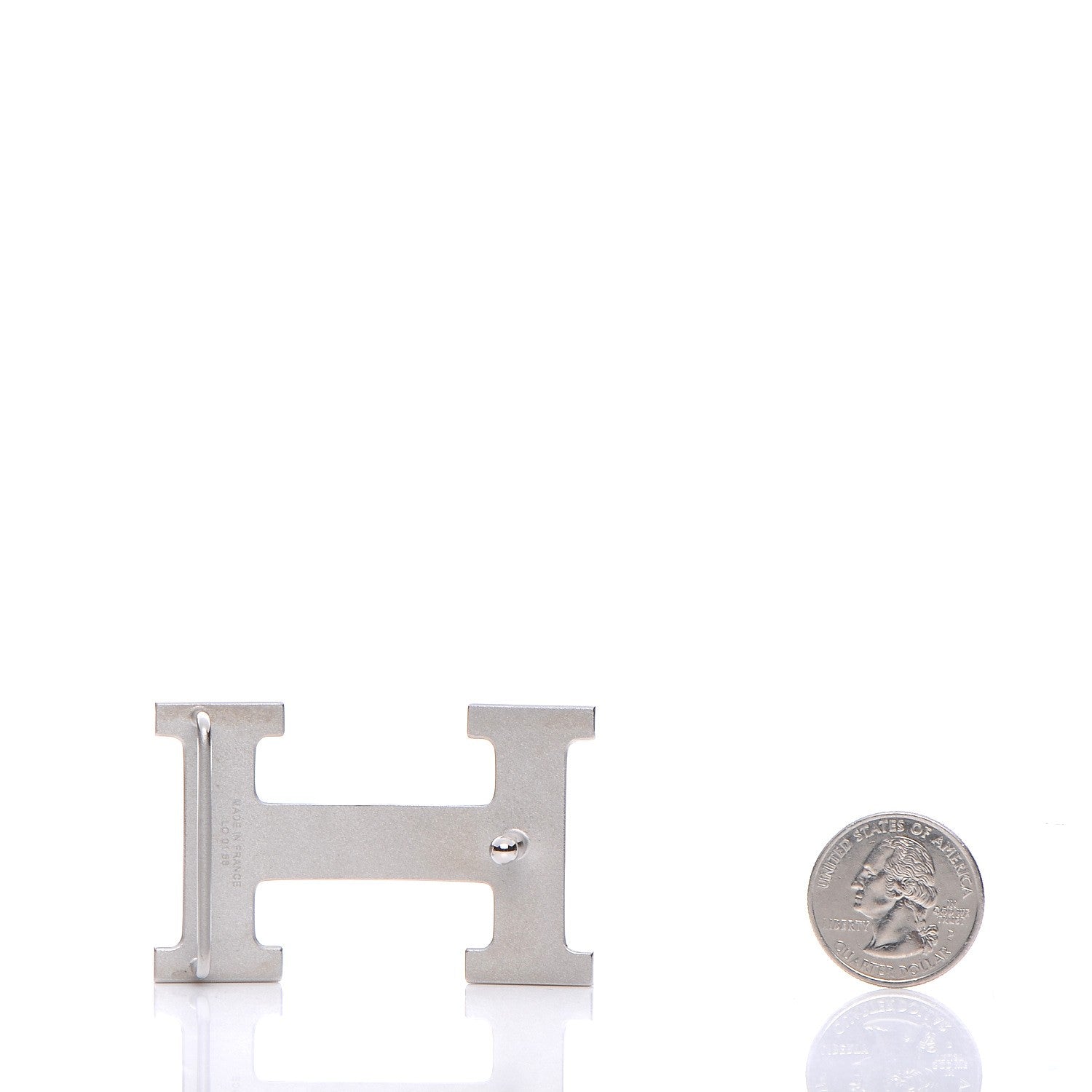 Hermes Brushed Palladium 32mm H Belt Buckle 2 of 4