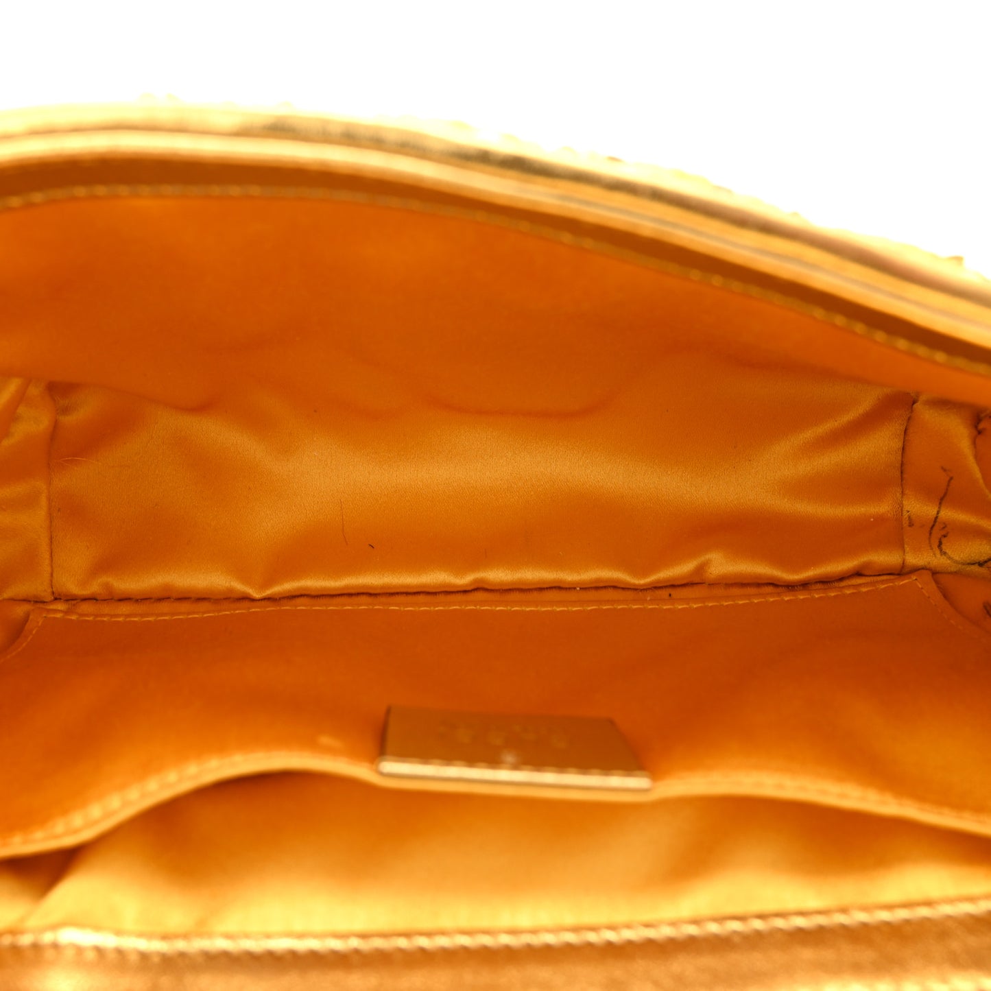 Sequin Matelasse Diagonal Mini GG Marmont Shoulder Bag Gold