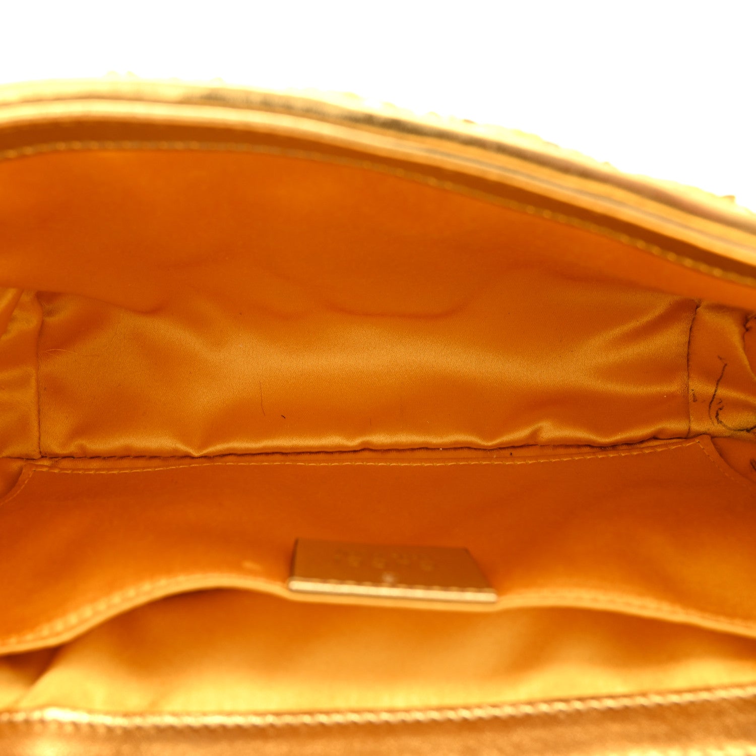 Gucci Sequin Matelasse Diagonal Mini GG Marmont Shoulder Bag Gold 5 of 13