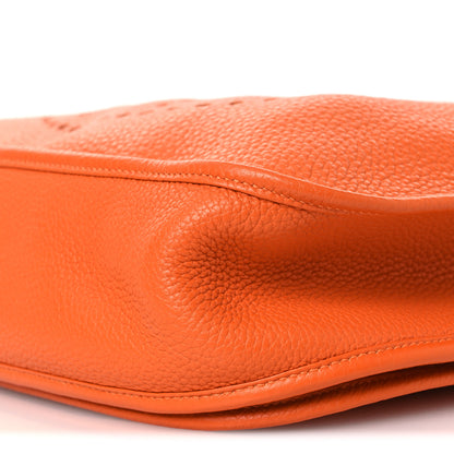 Hermes Taurillon Clemence Evelyne III GM Orange 10 of 12