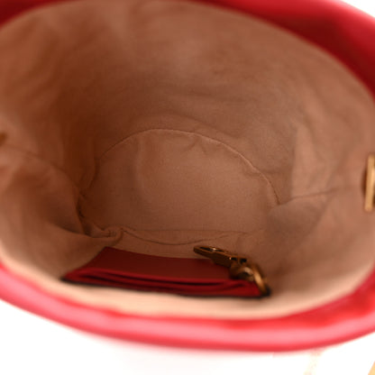 Gucci Calfskin Matelasse Mini GG Marmont 2.0 Bucket Bag Hibiscus Red 5 of 10