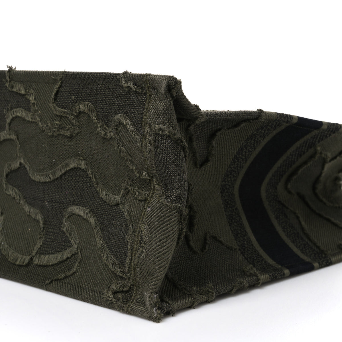 Canvas Embroidered Camouflage Book Tote Green