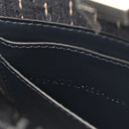 Fendi Chenille Vitello Seta FF Peekaboo I See U X Cross Satchel Blue Notte 8 of 11