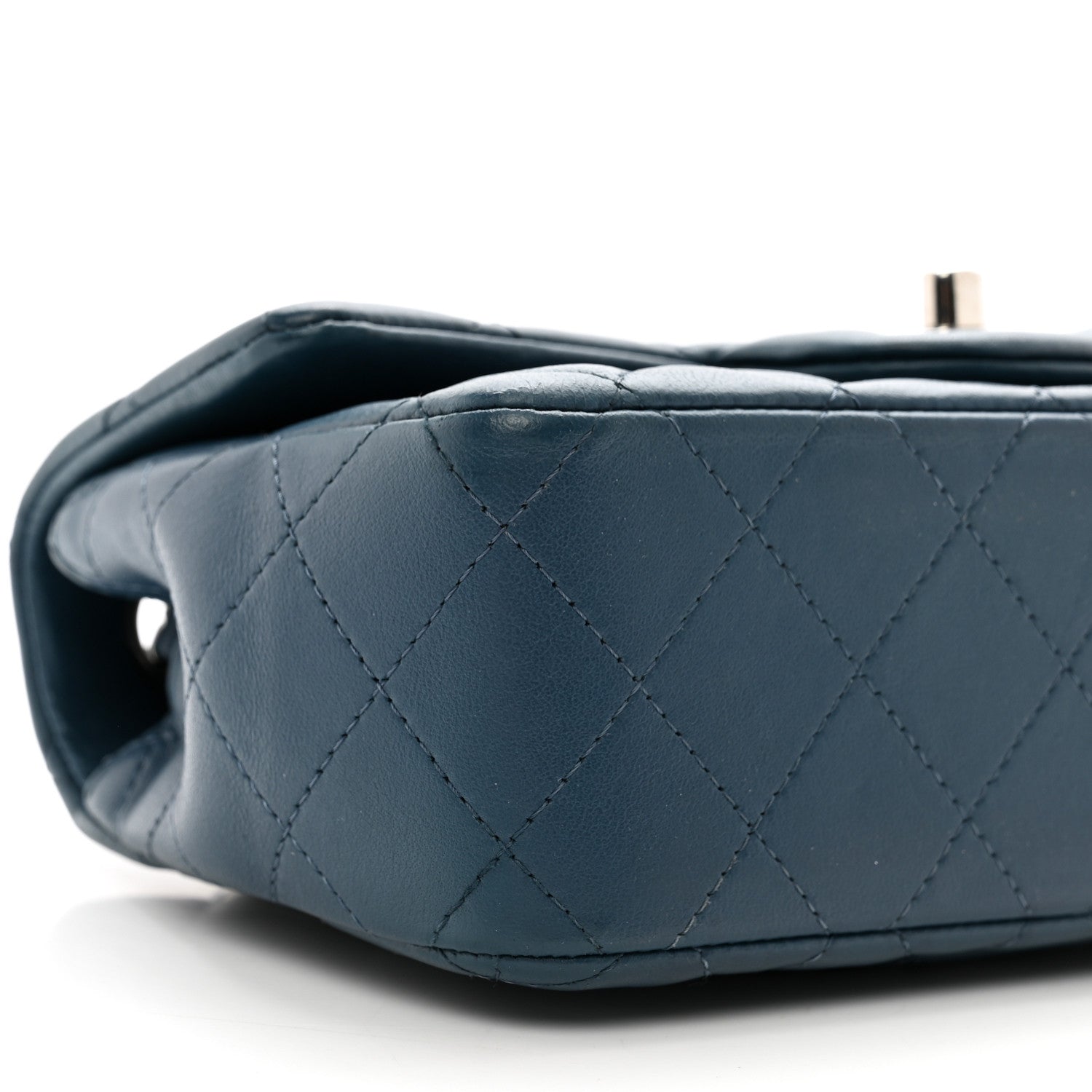 Chanel Lambskin Quilted Mini Rectangular Flap Dark Blue 9 of 10