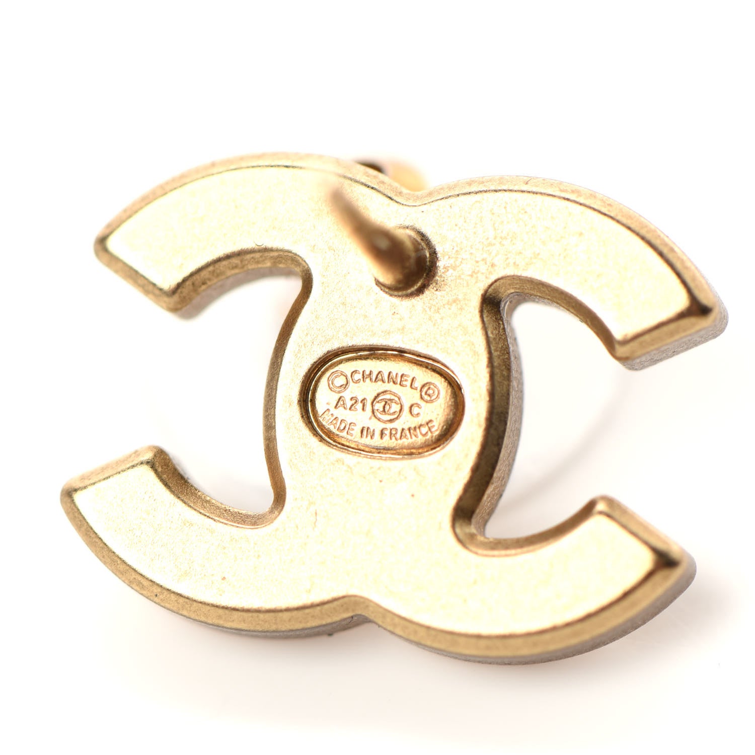 Chanel Crystal CC Earrings Gold 4 of 4