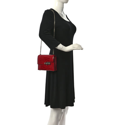 Hermes Shiny Alligator Mini Verrou Chaine Bag Braise 2 of 10