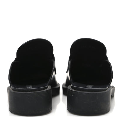 Prada Spazzolato Triangle 40mm Loafer Mules 37.5  Black 6 of 10