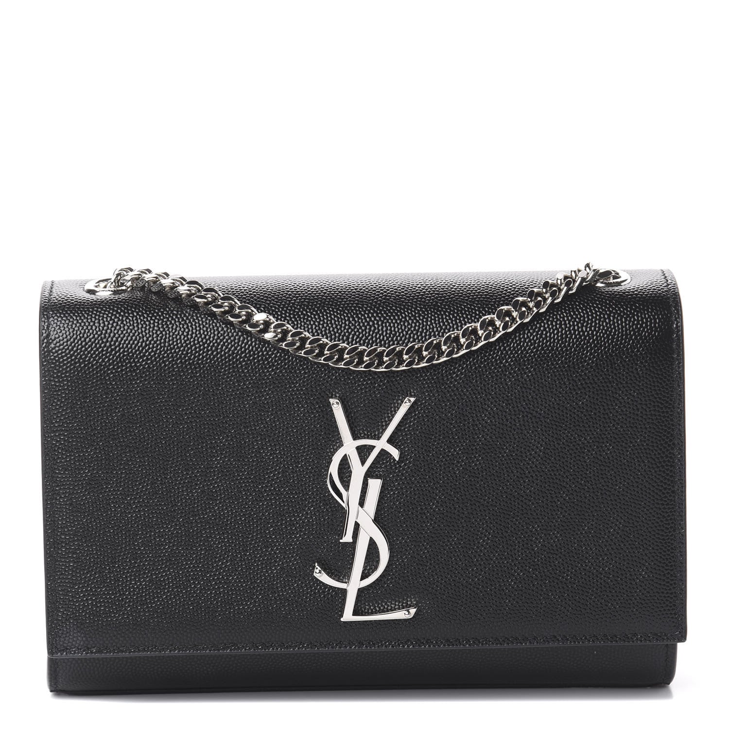 Saint Laurent Grain De Poudre Small Monogram Kate Satchel Black 1 of 7