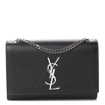 Saint Laurent Grain De Poudre Small Monogram Kate Satchel Black 1 of 7