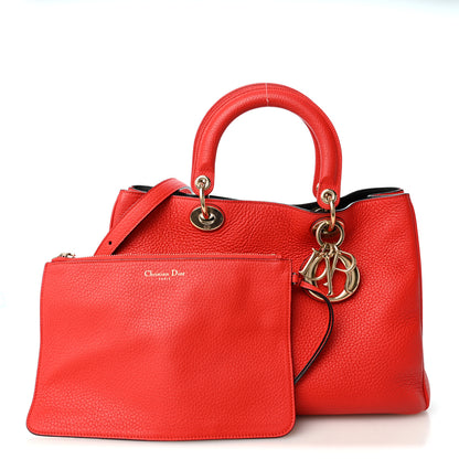 Christian Dior Calfskin Medium Diorissimo Tote Red 3 of 10