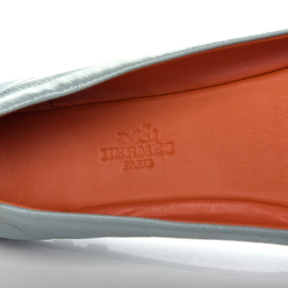 Hermes Patent Epsom Liberty Ballerina Flats 37.5 Ciel 8 of 9