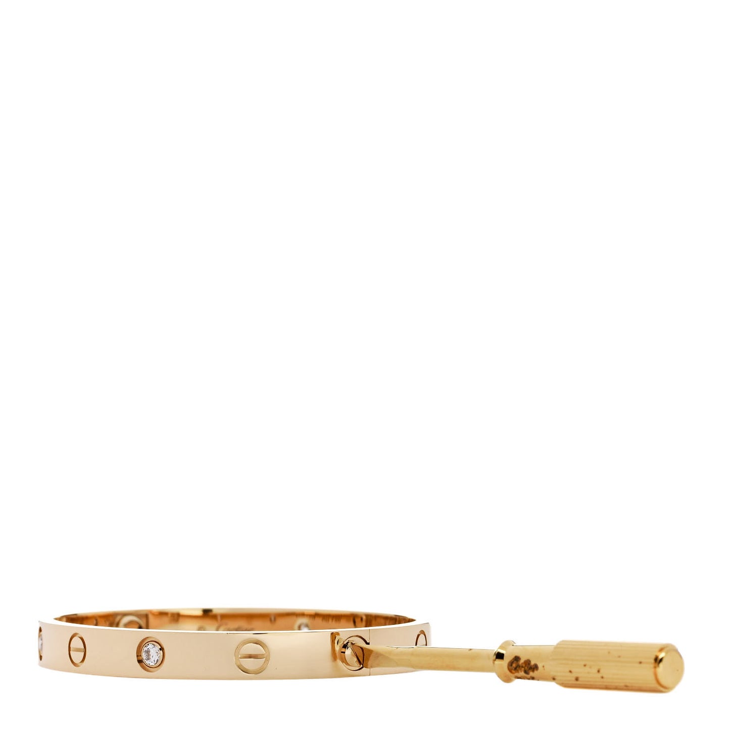 18K Yellow Gold 4 Diamond LOVE Bracelet 16