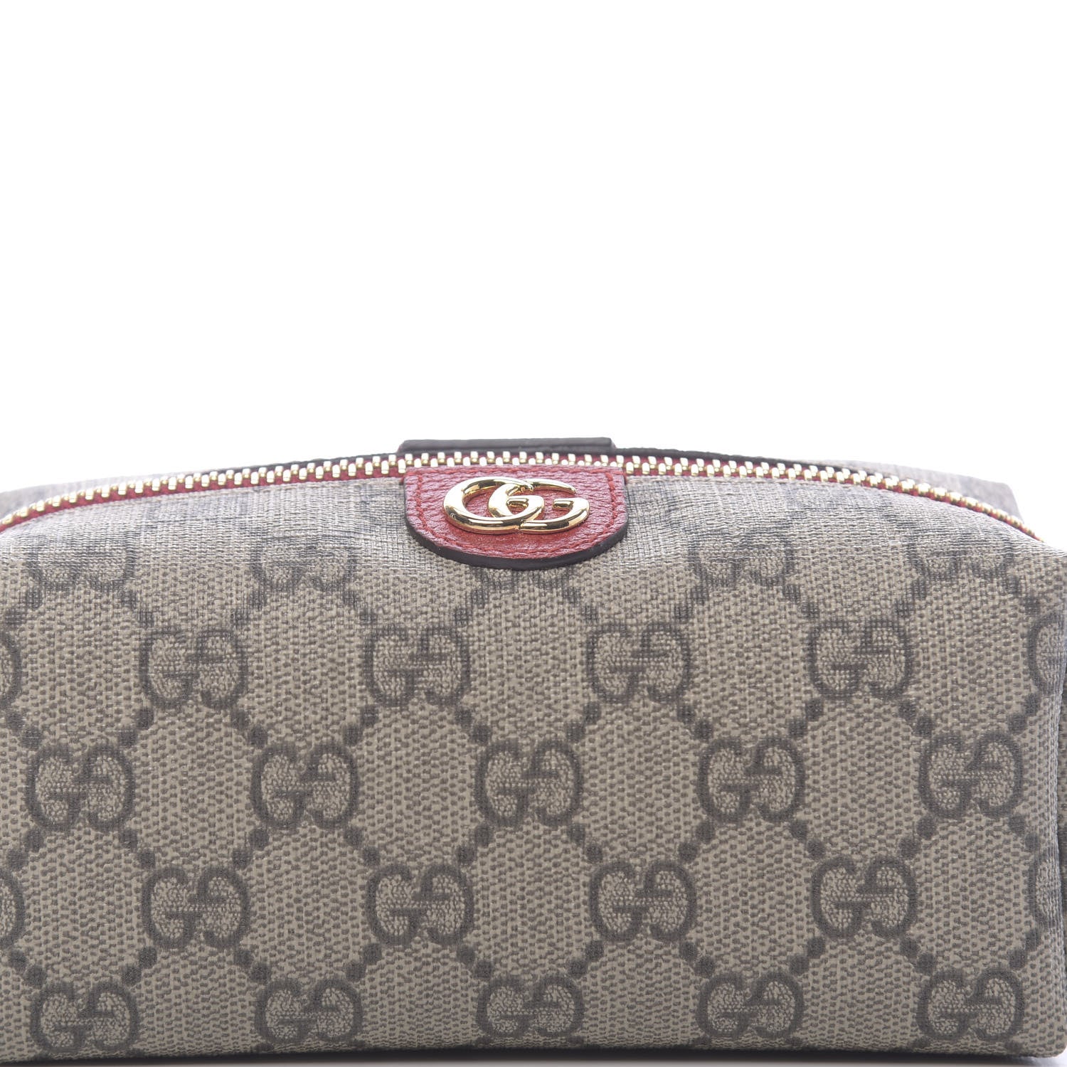 Gucci Soft GG Supreme Monogram Calfskin Small Ophidia Cosmetic Case Beige Ebony Hibiscus Red 8 of 9