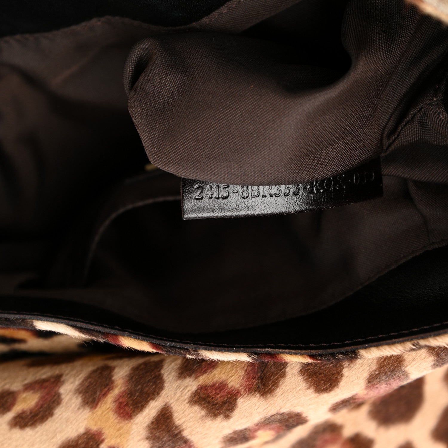 Fendi Calf Hair Leopard Small Chef Shoulder Bag Tobacco 7 of 9