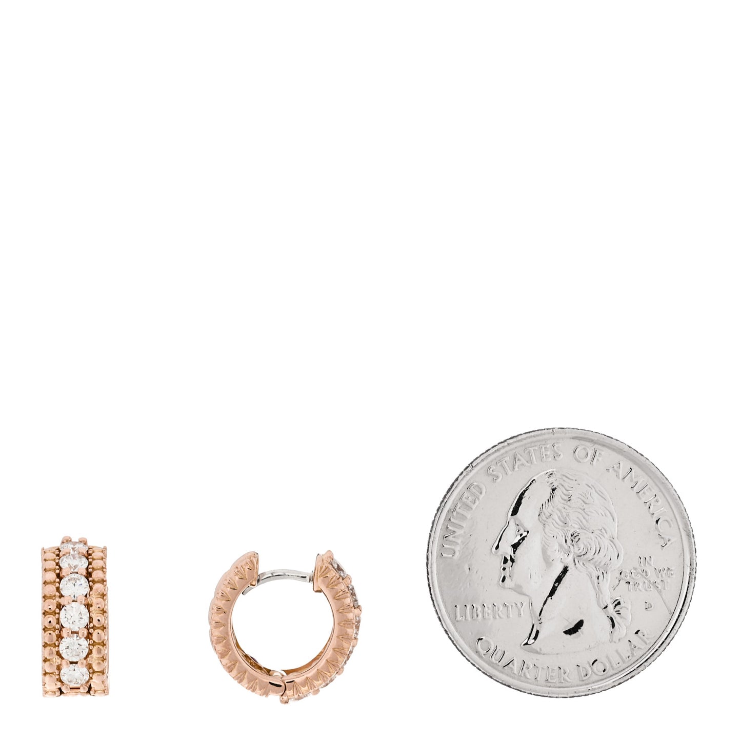 18K Rose Gold Diamond Sienna Hoop Earrings