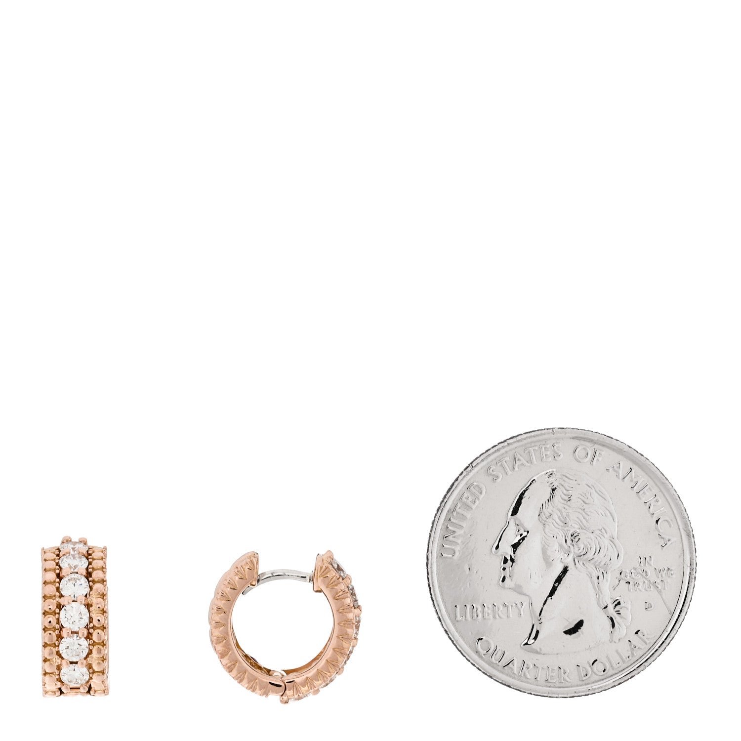 Roberto Coin 18K Rose Gold Diamond Sienna Hoop Earrings 2 of 4