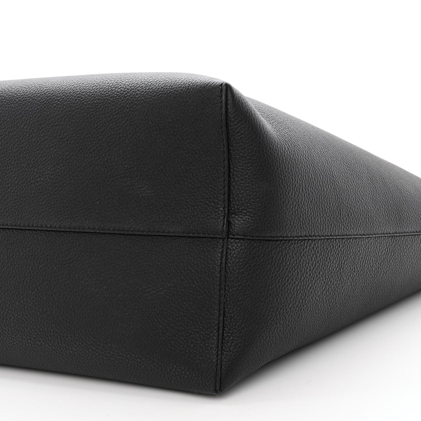 Grained Calfskin Skull Open Shopper Tote Black