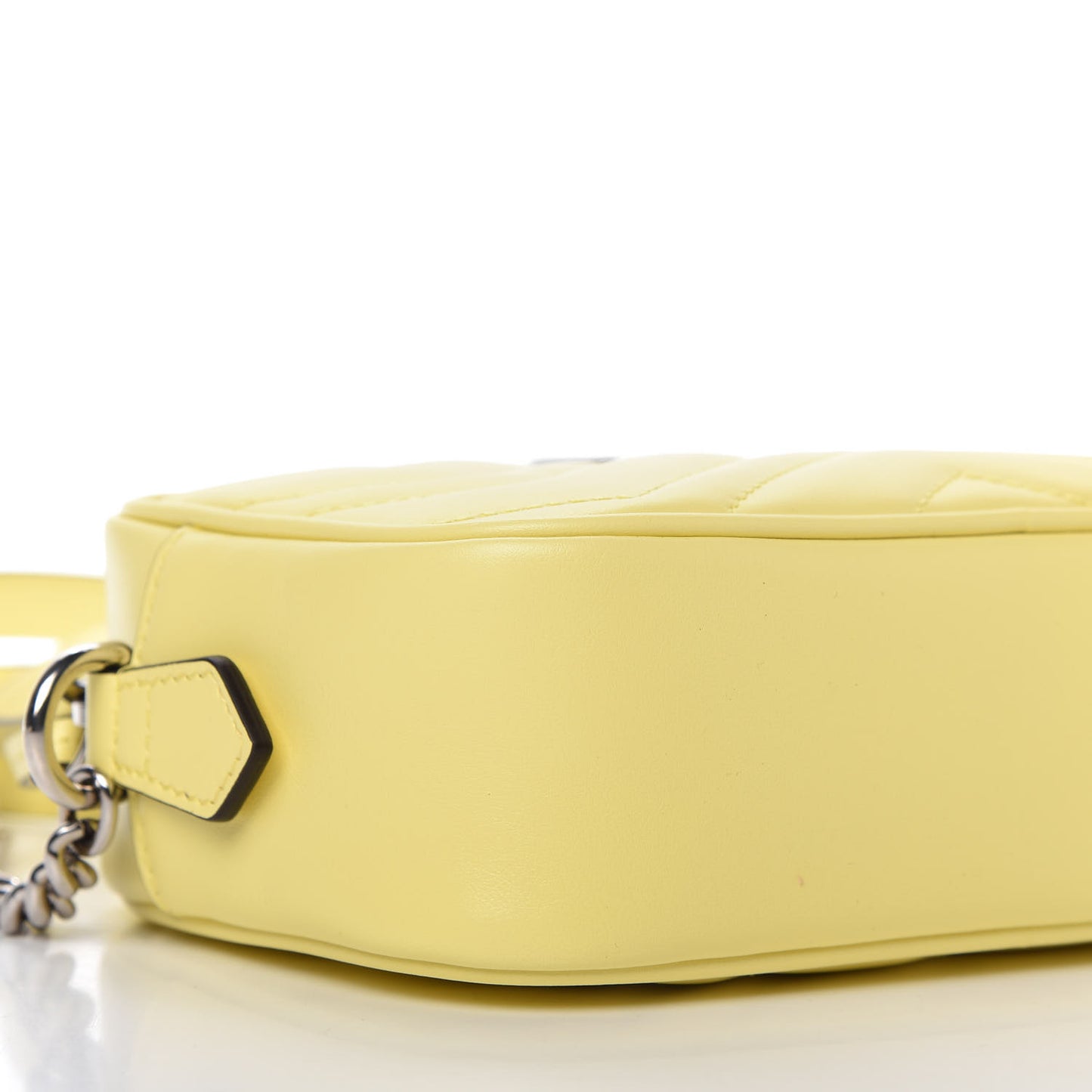 Calfskin Matelasse Mini GG Marmont Chain Shoulder Bag Banana