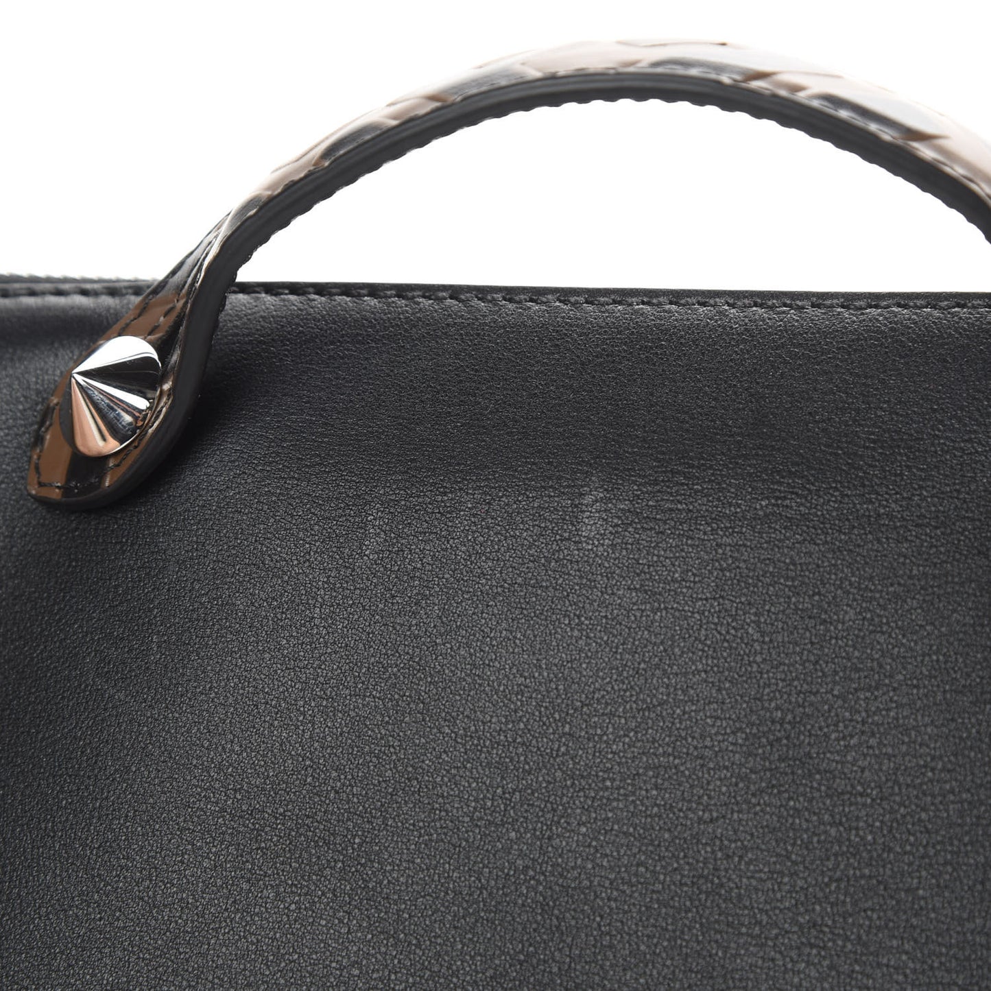 Vitello Dolce Bi-Color FF 1974 Embossed Mini By The Way Boston Bag Black Maya