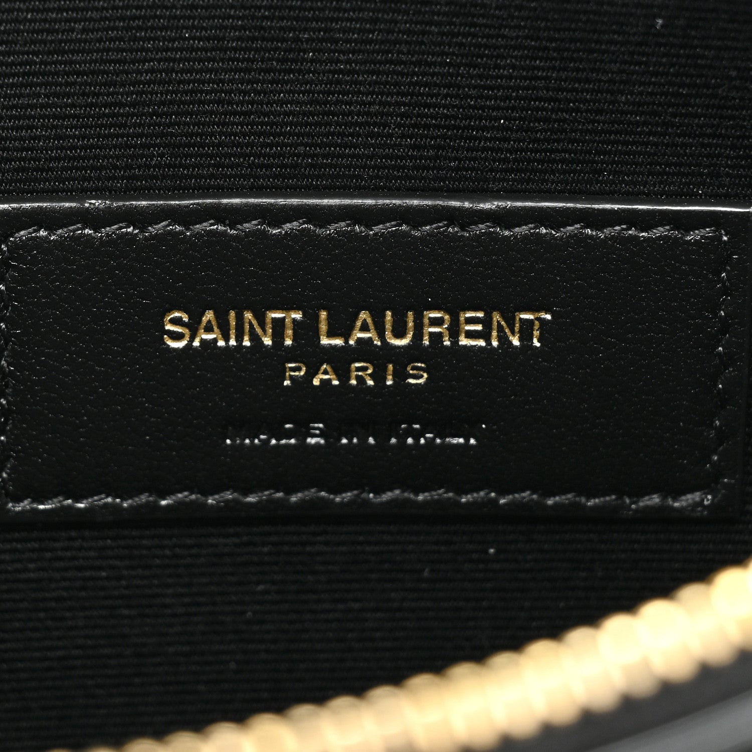 Saint Laurent Patent Grain De Poudre Matelasse Chevron Monogram Bill Pouch Black 6 of 9
