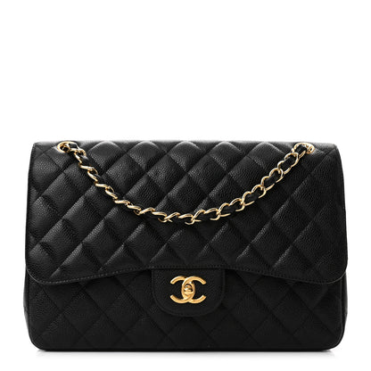 Chanel Caviar Quilted Jumbo Double Flap Black 1 of 10