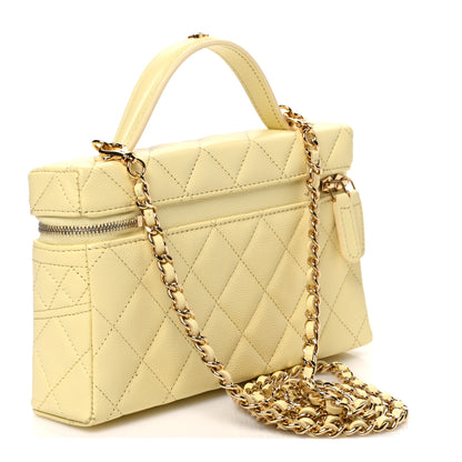 Chanel Caviar Quilted Trendy Handle Slim Vanity Light Yellow 3 of 11