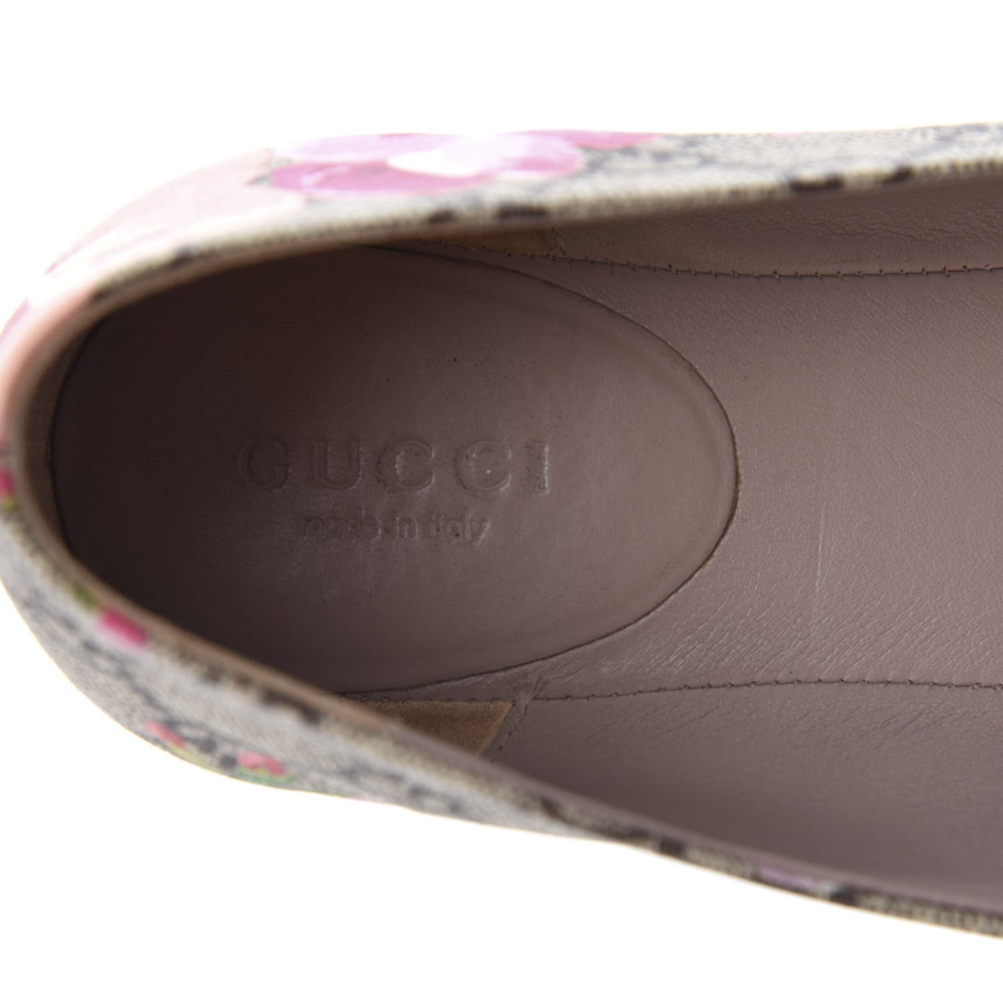 GG Supreme Monogram Blooms Ballet Flats 36 Beige Multicolor Dry Rose