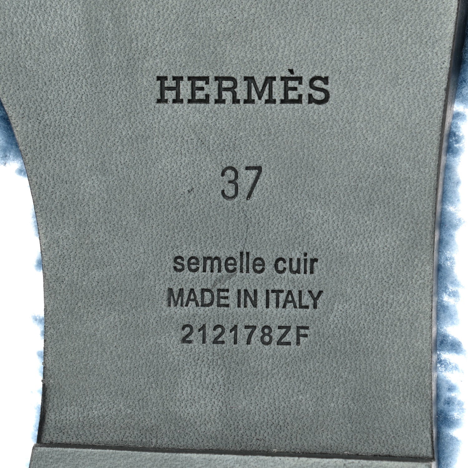 Hermes Woolskin Oran Sandals 37 Bleu 6 of 8