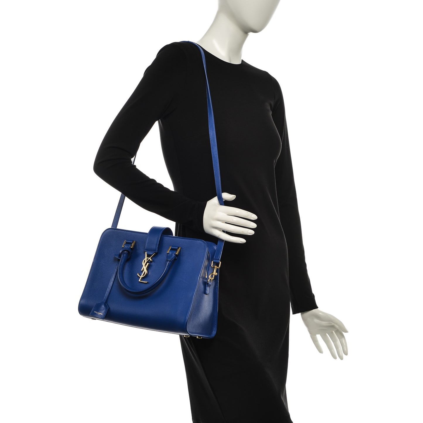 Calfskin Small Monogram Cabas Blue Majorelle
