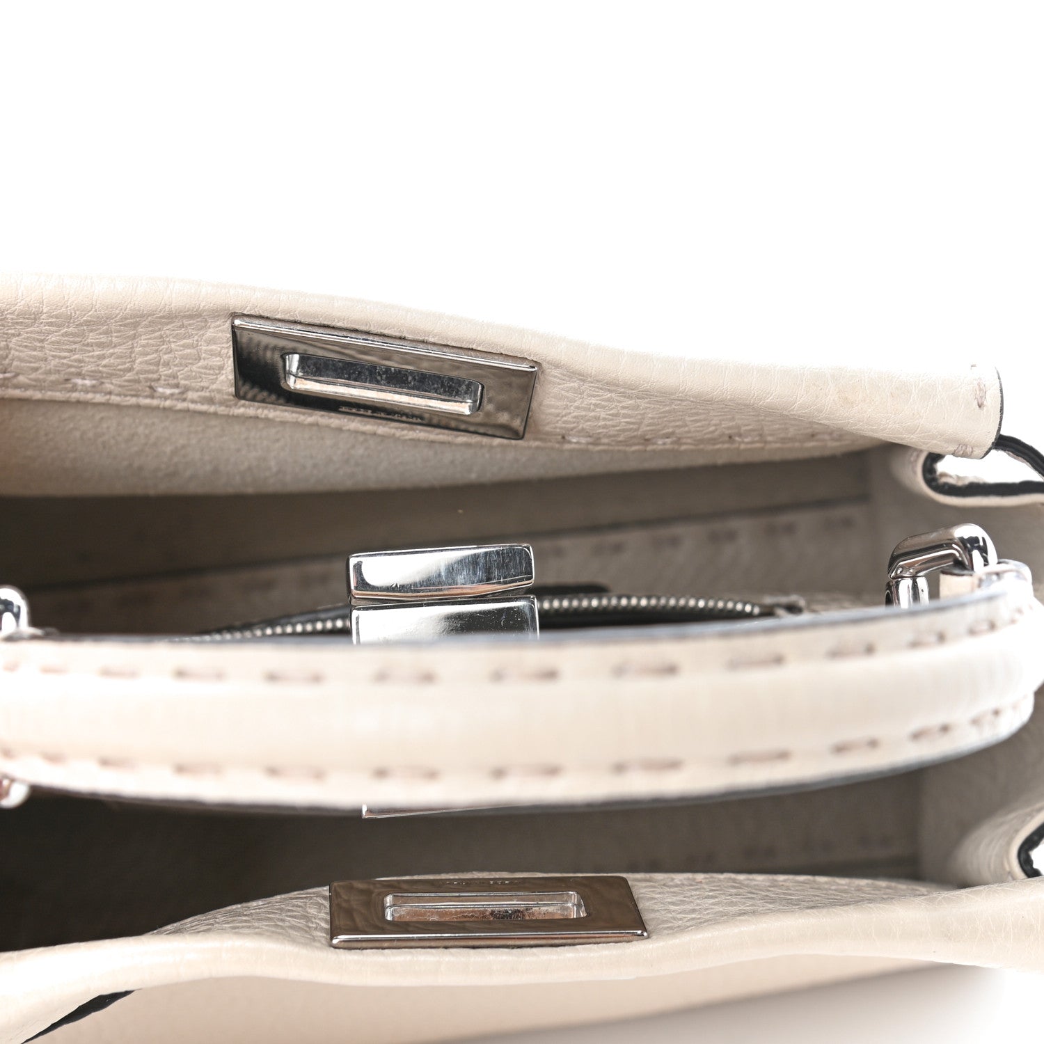 Fendi Cuoio Romano Selleria Mini Peekaboo Iconic Satchel Latte 4 of 4