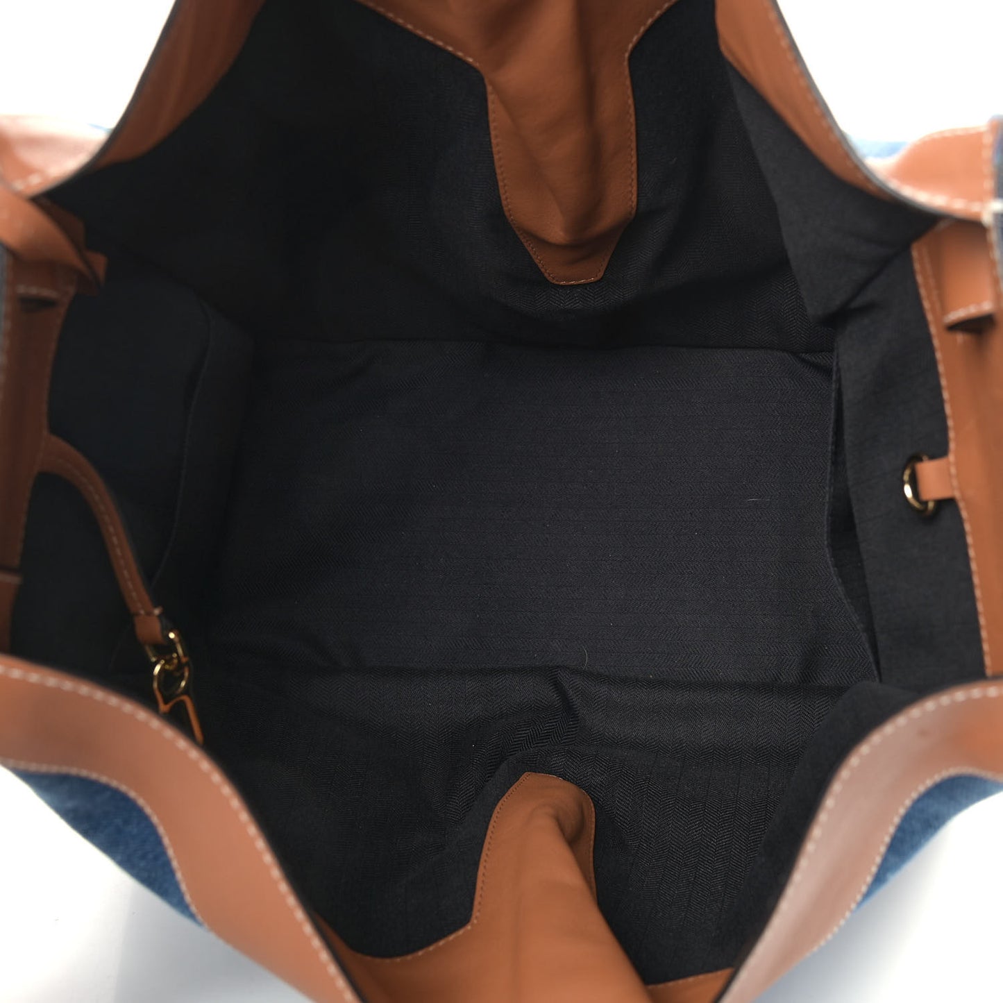 Calfskin Denim Medium Hammock Shoulder Bag Multitone Tan