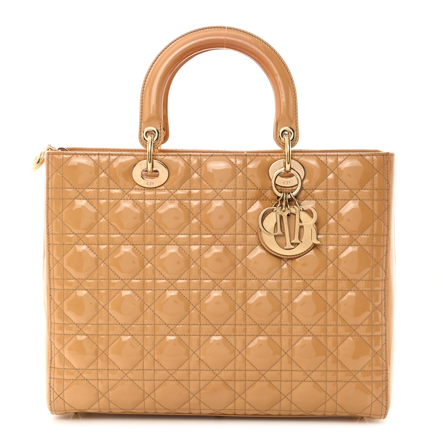 Christian Dior Patent Cannage Large Lady Dior Beige 1 of 10