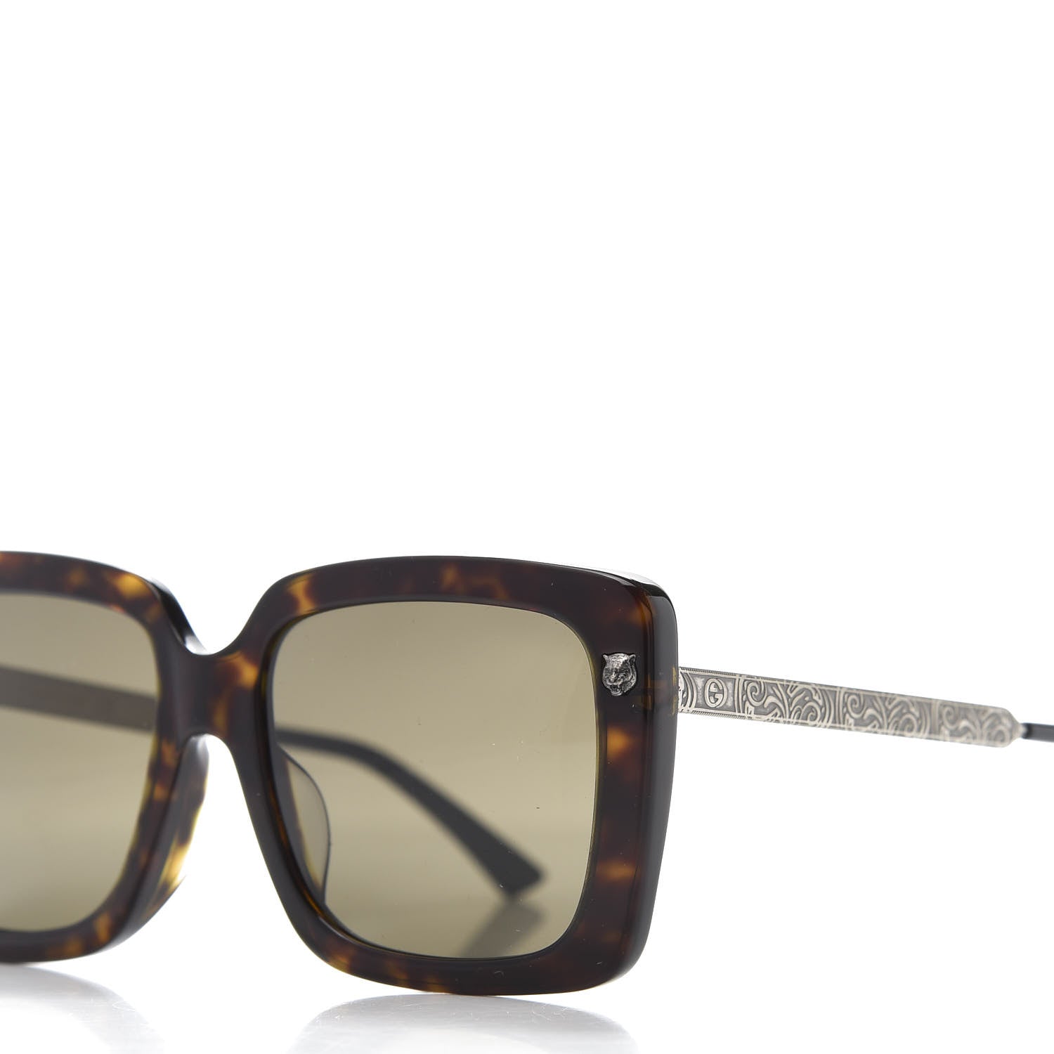 Gucci Acetate Squared Frame Sunglasses GG0216SA Tortoise 6 of 8
