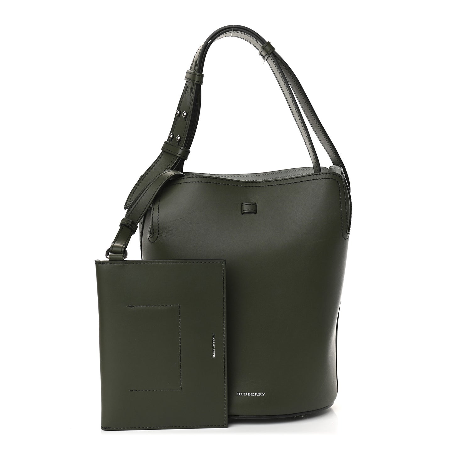 Supple Calfskin Small Bucket Dark Olive